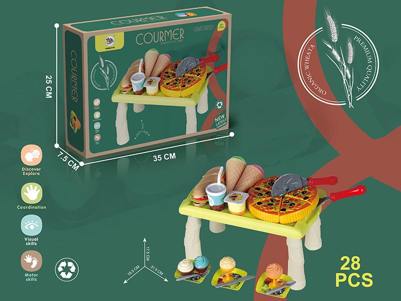 Simulated Hamburger Toy Set 28PCS(Wheat Straw Material)