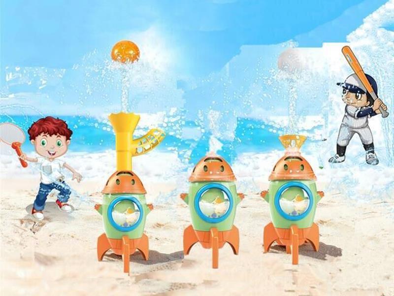 Swimming Pool Water Spray Rocket + Catch + Baseball Three-In-One