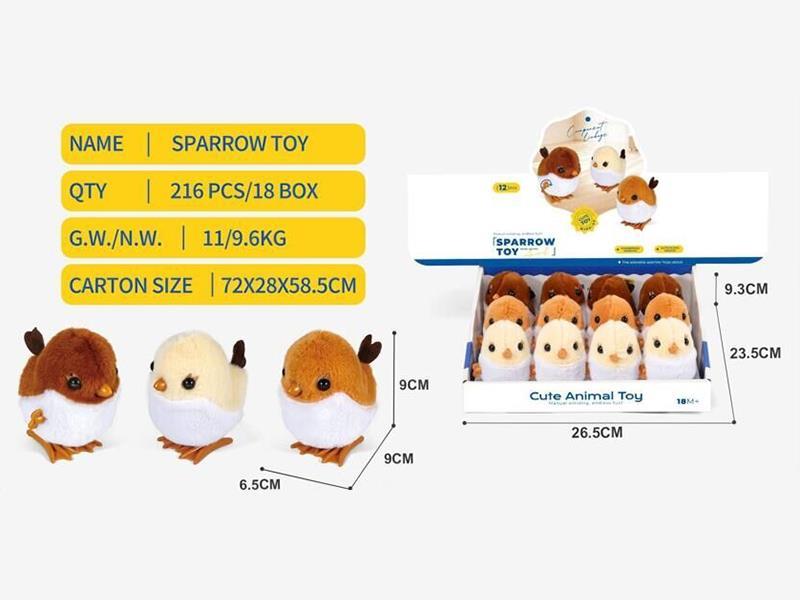 Wind Up Jumping Cute Pet Sparrow
