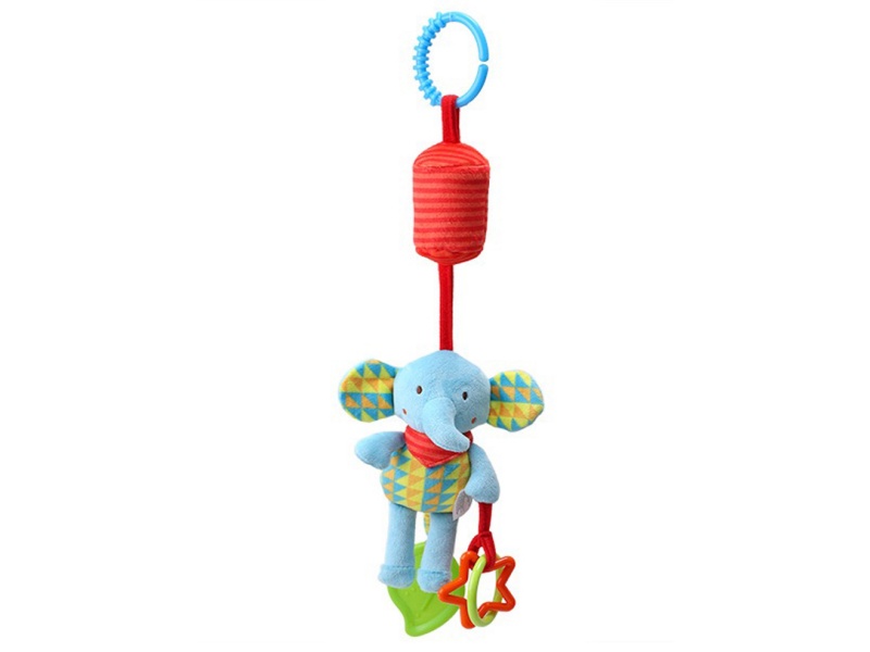 Elephant Baby Comfort Teething Tube Plush Bell Pendant