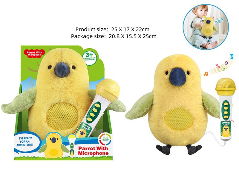 Plush Parrot With Microphone