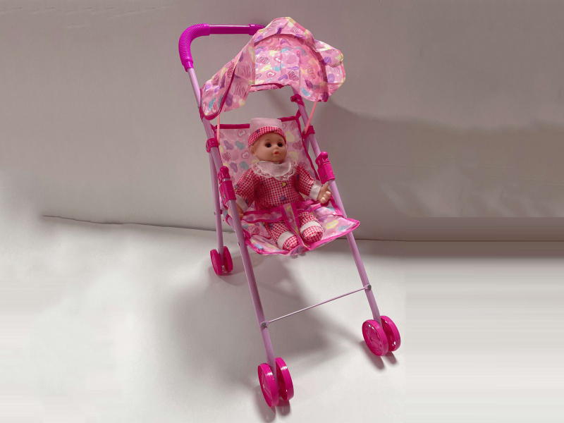 An Iron Eco-Friendly Baby Carriage With A 12-Inch Cotton Body And No Ic Figurine