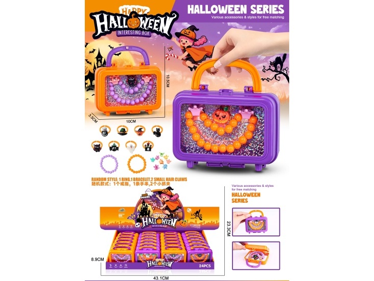 Halloween Girl Accessory Set, Children'S Jewelry, Rings, Bracelets, Hair Accessories