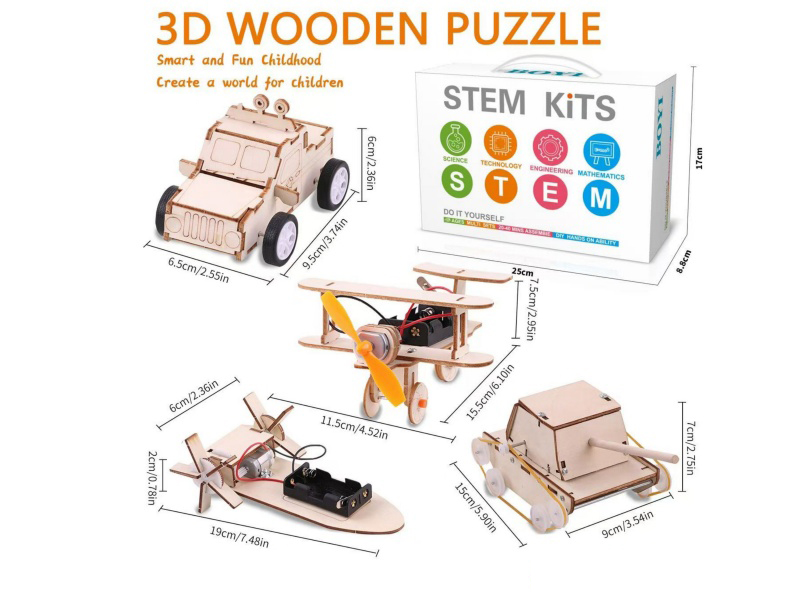 DIY Wooden Puzzle Science And Educational Toys 4PCS