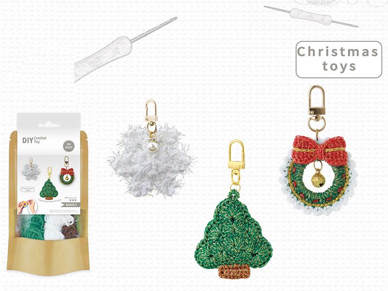 DIY Crochet Christmas Pendants 3pcs(Including Making Tools)