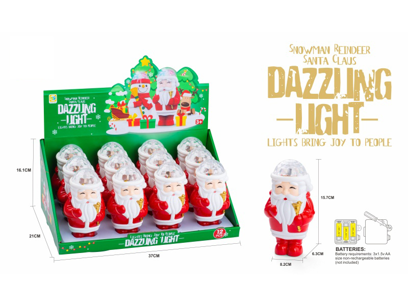 Santa Claus Flash Sticks(With Light And Music)12pcs