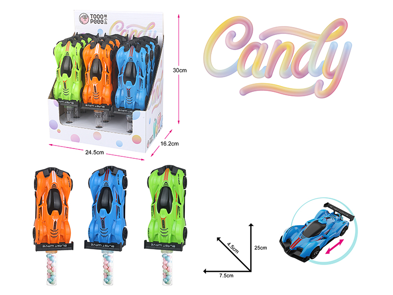 Pull Back Sports Car Candy Toys 12pcs