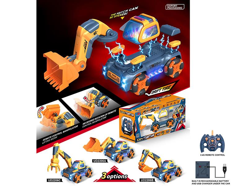 1:18 10-Channel Remote Control DIY Engineering Truck