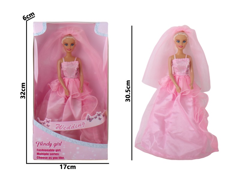 11.5-Inch Injection-Molded Hand-Blown Air Body Wedding Dress Girl