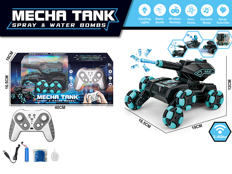 11CH Remote Control Spray & Water Bombs Mecha Tank