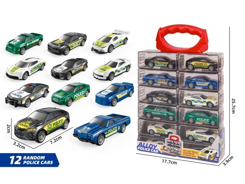 1:64 Force Alloy Police Car (12 Pieces)