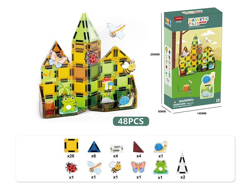 Insect Theme Magnetic Building Blocks(3.75 Mini Size) 48pcs