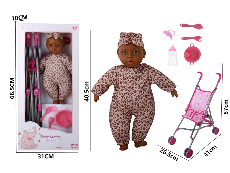 16-Inch Cotton-Filled Doll Iron Cart Accessories