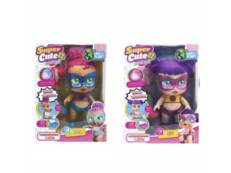 High-End 16-Inch Enamel Tape, Colorful Lights And Music, Fangeek Super Cute, Super Hero, Cute Baby, Bottle, Comb And Mirror. Dc Baby Is Equipped With Water Absorption And Spray Functions