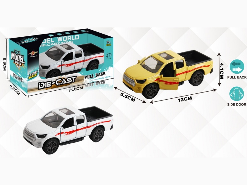 1:32 Simulated Double-Row Pickup Truck, Huili Alloy Vehicle With Two Doors