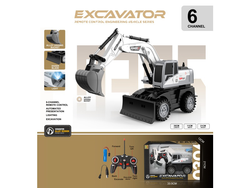 6-Way Alloy Bucket Remote-Controlled Engineering Vehicle