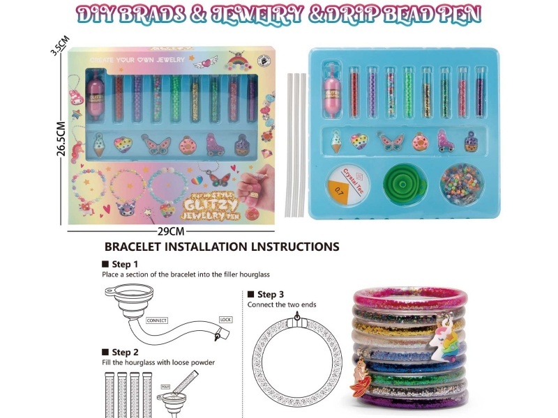 Bead Pen + Color Powder Sleeve Bracelet Set