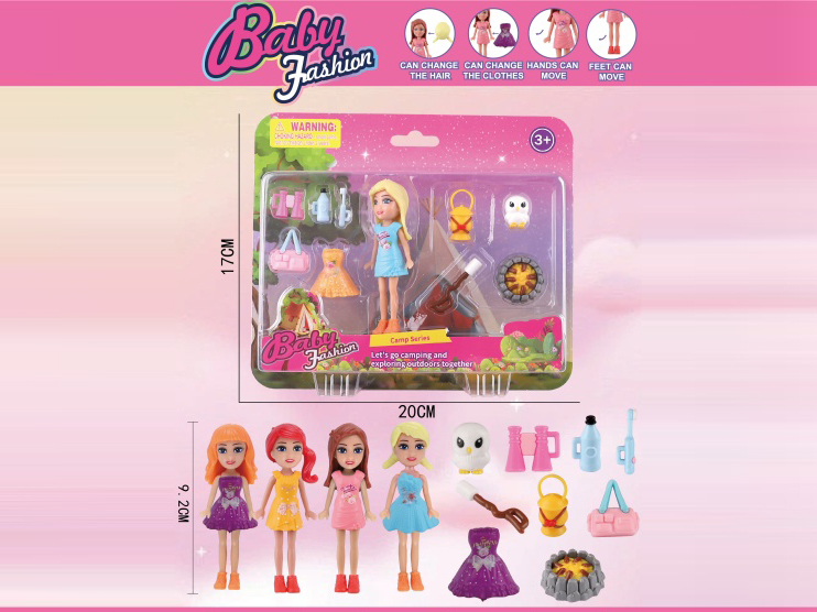 3.5-Inch Dress-Up Doll Camping Set