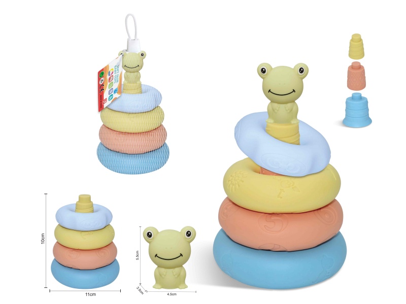 Soft Rubber Stacking Ring Finger Doll Set(Frog) 8PCS