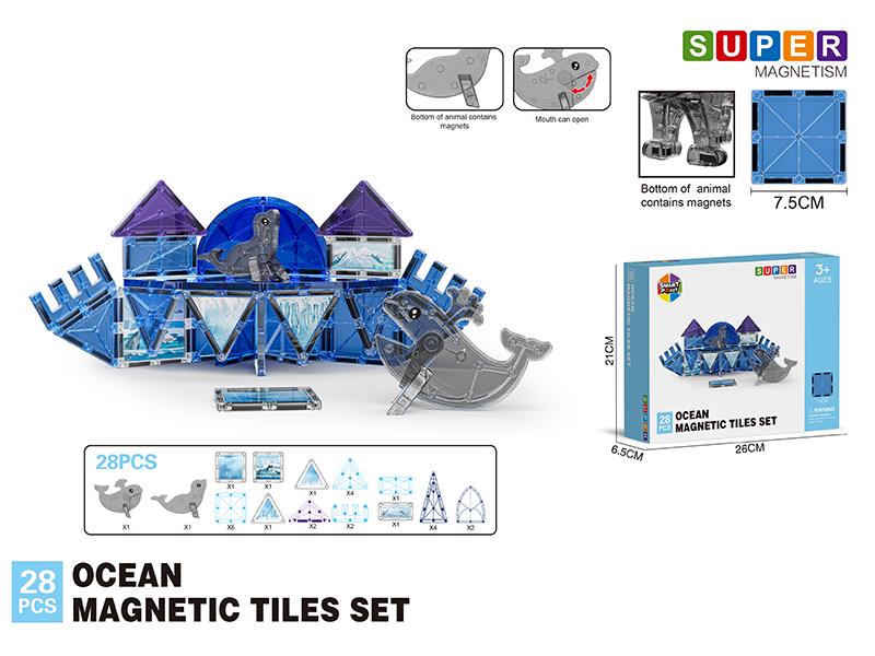 Ocean Series Magnetic Tiles Building Blocks 28pcs
