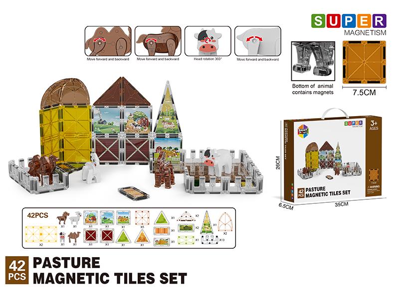 Pasture Series Magnetic Tiles Building Blocks 42pcs