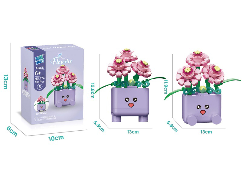 Connay 骣 Flower Pot Building Blocks 104 Pieces