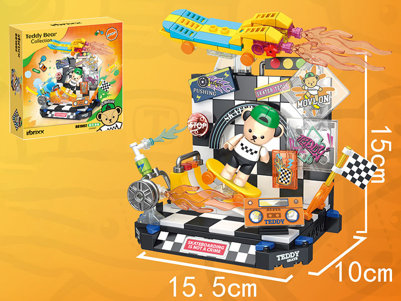 Teddy Bear Collection Building Blocks - Punk Skateboard 227pcs