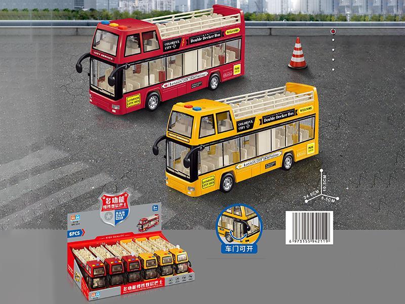 Multifunctional Friction Double-Decker Bus 6PCS