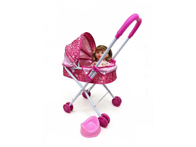 An Iron Baby Carriage With A 14-Inch Urinating Doll