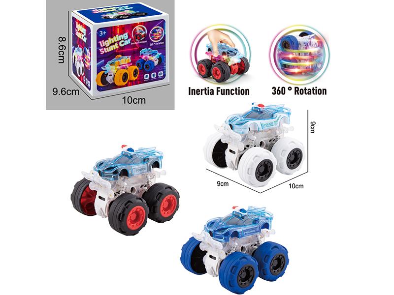Dual Friction Stunt Police Car With Lights 1pcs