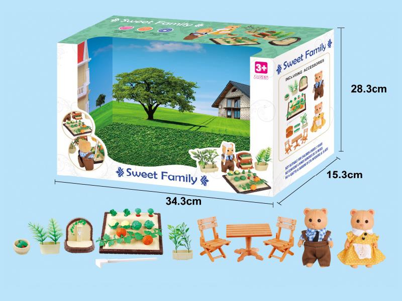 Outdoor Garden Set + Bear Dolls 2PCS