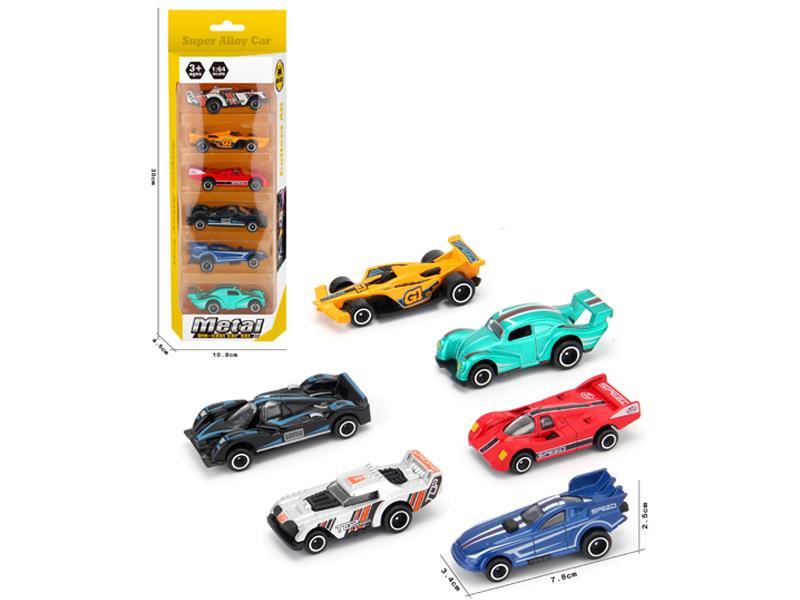 1:64 Slide Alloy Car 6Pcs