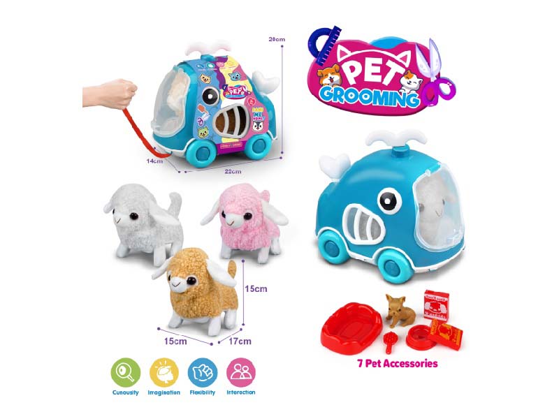 Whale Leash Cart + B/O Plush Sheep + Accessories