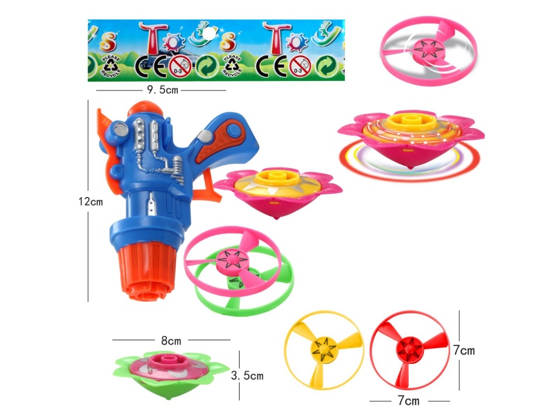 Top Gun Windup Top Toy With Light Plus Spin Combination