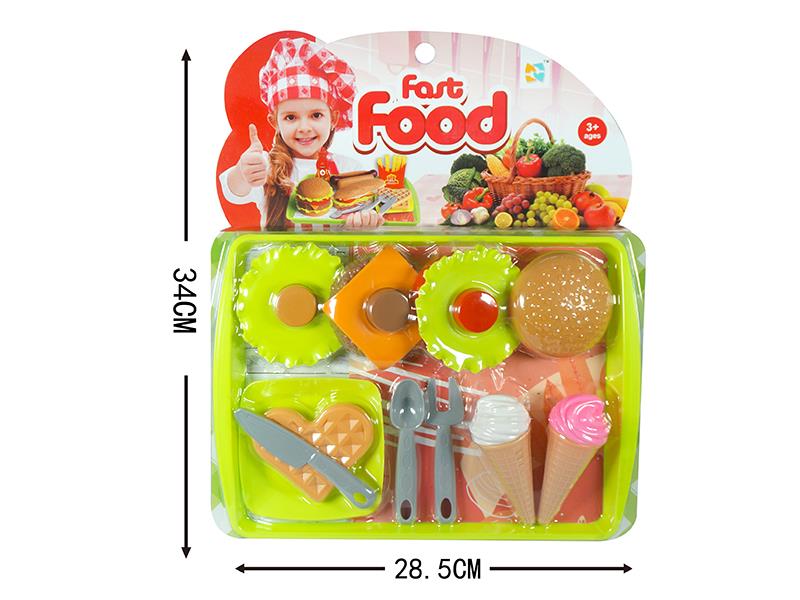 Simulation Hamburger Ice Cream Waffle Set