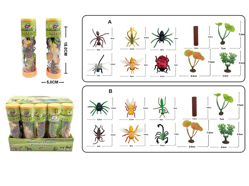 3 Inch Insects 6pcs + Wood + Grass(20pcs/Box)