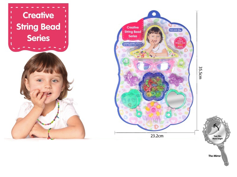 Blue Plum-Shaped Bead Box, Accessories String Bead Sheets