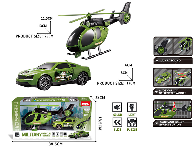 Military Truck + Rescue Helicopter