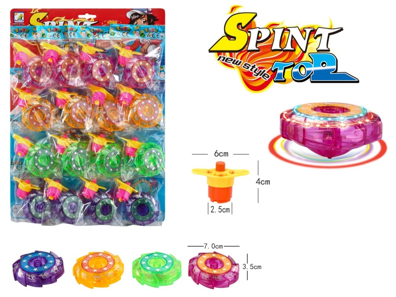 Windup Top Toy With Light