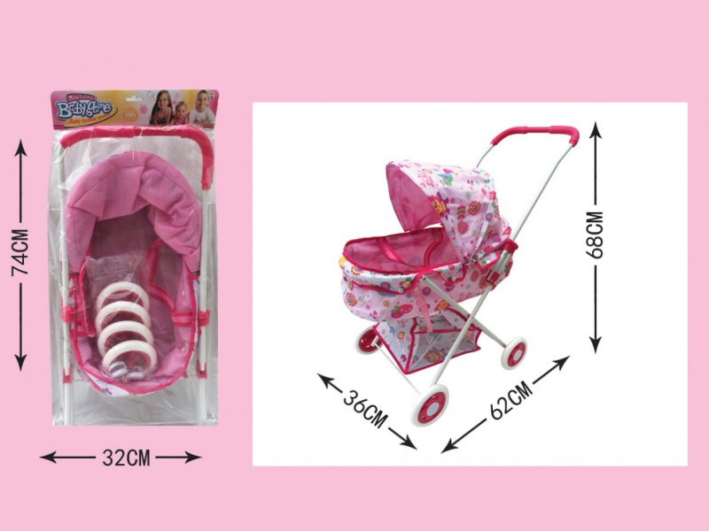 Double Layer Cloth Iron Stroller Toy(Small Wheel)