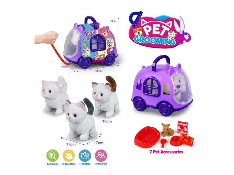 Purple Rope Bike + B/O Plush American Shorthair + Accessories