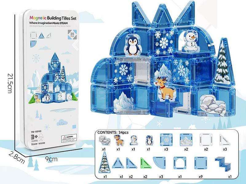 3.75cm Snow Scene Magnetism Building Blocks 31pcs