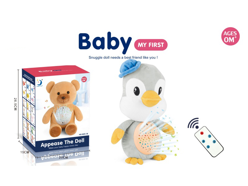 Remote Control Plush Penguin Toy With Light And Music