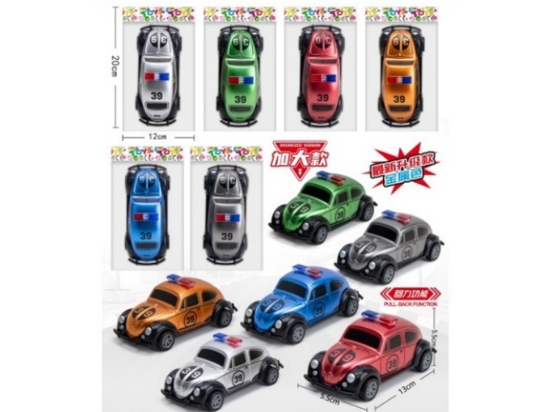 6-Color Return Power Beetle Police Car (Metallic Finish)