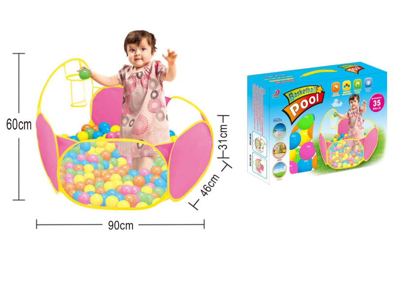A 90CM Kids Basketball Pool With 35 6CM Ocean Ball