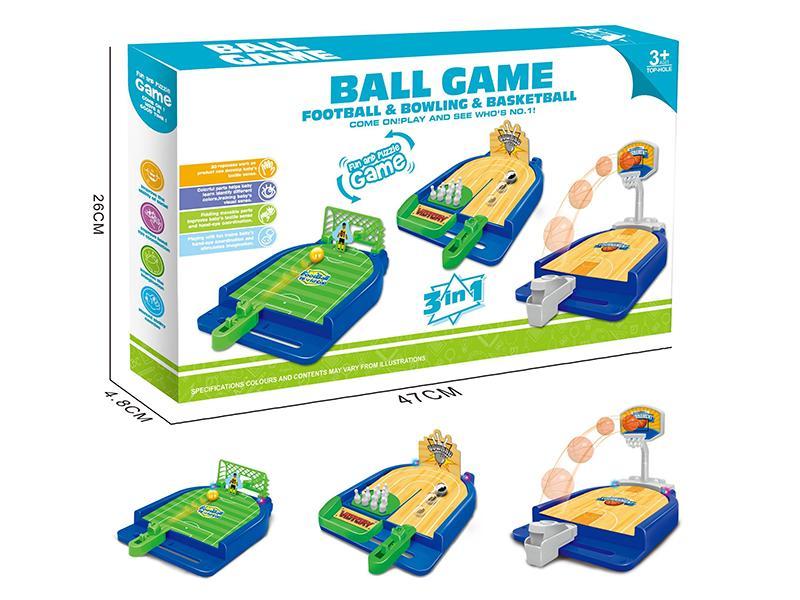 Football,Basketball,Bowling 3-In-1 Set(With Light And Music)