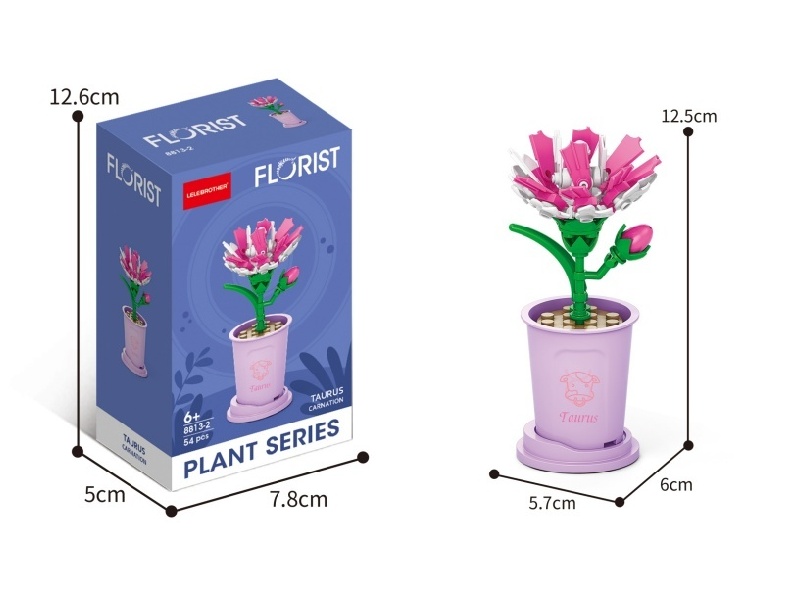 Taurus Carnations Building Blocks 54 Pcs