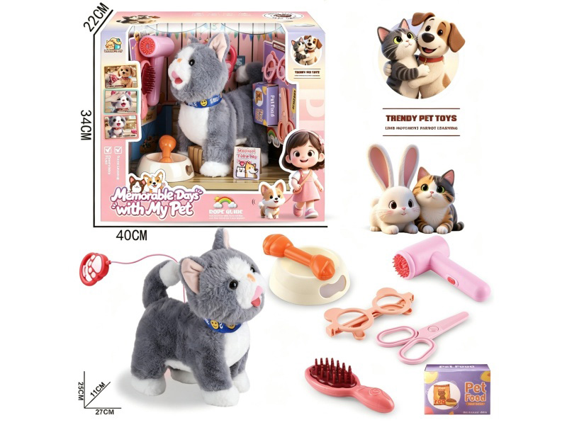 Wire Control Tongue-Out Pets - Gray Cat
