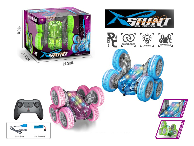 2.4G Five-Way Light Triangular Six-Wheel Remote Control Car