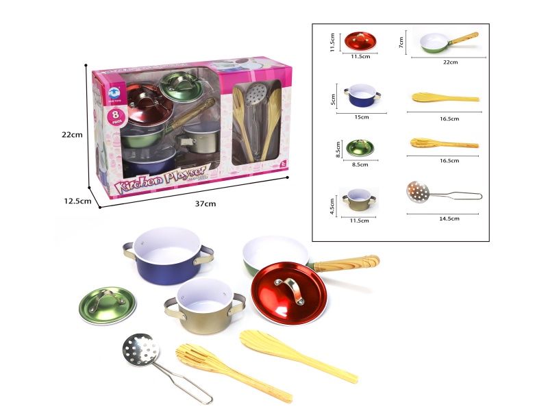 Stainless Steel Tableware Play Set 8PCS